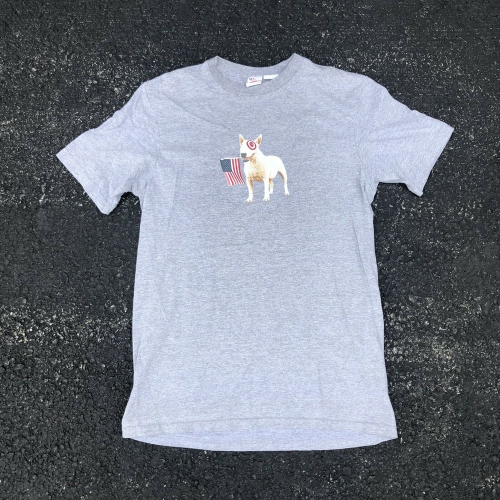 Target Bullseye Mascot Bull Terrier Dog Shirt S